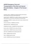 AAOS Emergency Care and Transportation of the Sick and Injured Eleventh Edition - Chapter 6 The Human Body
