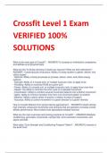 Crossfit Level 1 Exam VERIFIED 100%  SOLUTIONS