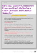 WGU D027 OBJECTIVE ASSESSMENT EXAMS AND STUDY GUIDE EXAMS WITH ACTUAL QUESTIONS AND RATIONALES |2024 GRADED A+