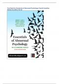 Test Bank for Essentials of Abnormal Psychology, Fourth Canadian  Edition by Jeffrey Nevi