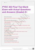PYSC 302 FINALTEST BANK EXAMS WITH ACTUAL QUESTIONS AND ANSWERS| 2024 ALREADY GRADED A+