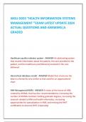  WGU D033 ”HEALTH INFORMATION SYSTEMS MANAGEMENT ‘’EXAM LATEST UPDATE 2024 ACTUAL QUESTIONS AND ANSWERS|A GRADED