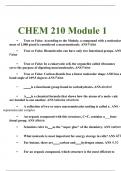 Chem 210 Module 1 Exam (2023 / 2024) Newest Questions and Answers Verified Answers