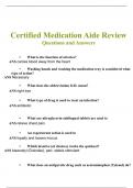 Medication Aide Certified Review Questions and Answers (2023 / 2024) (Verified Answers)
