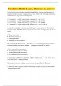 Population Health Exam 2 Questions & Answers