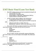 EMT Basic Final Exam Practice Test Questions and Answers (2023 / 2024) (Verified Answers)