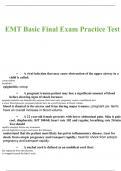 EMT Basic Final Exam Practice Test Questions and Answers 2023 / 2024 Verified Answers