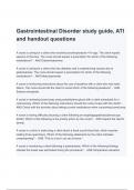 Gastrointestinal Disorder study guide, ATI and handout Questions Plus Correct Solutions (A+ GRADED)