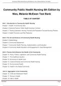 Community Public Health Nursing 8th Edition by  Nies, Melanie McEwen Test Bank,.A+ grade 