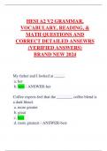 HESI A2 GRAMMAR EXAM QUESTIONS AND CORRECT DETAILED ANSWERS (VERIFIED ANSWERS)| NEWEST 2024| GRADED A+