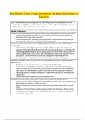 Pop Health Final Exam Blueprint, Includes Questions & Answers