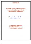 Test Bank for Scientific American Environmental Science for a Changing World, 4th Edition Karr (All Chapters included)