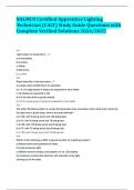 NALMCO Certified Apprentice Lighting Technician &lpar;CALT&rpar; Study Guide Questions with Complete Verified Solutions 2024&sol;2025