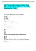 GCAP Industrial Ammonia Refrigeration Training Questions with Complete Verified Solutions 2024&sol;2025