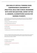 2024 NGN ATI CRITICAL THINKING EXAM&colon; COMPREHENSIVE ASSESSMENT OF ANALYTICAL SKILLS AND CLINICAL REASONING WITH OVER 500 QUESTIONS&comma; EXPERT-VETTED A&plus; ANSWERS&comma; GUARANTEEING SUCCESS FOR NURSING STUDENTS