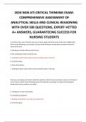 2024 NGN ATI CRITICAL THINKING EXAM: COMPREHENSIVE ASSESSMENT OF ANALYTICAL SKILLS AND CLINICAL REASONING WITH OVER 500 QUESTIONS, EXPERT-VETTED A+ ANSWERS, GUARANTEEING SUCCESS FOR NURSING STUDENTS