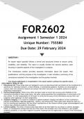 FOR2602 Assignment 1 (ANSWERS) Semester 1 2024  - DISTINCTION GUARANTEED
