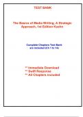 Test Bank for The Basics of Media Writing, A Strategic Approach, 1st Edition Kuehn (All Chapters included)