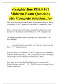 Straighterline POLS 101 Midterm Exam Questions with Complete Solutions, A+