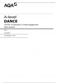         AQA  A-level DANCE 7237/W Component 2 Critical engagement Mark scheme latest 2024