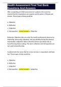 Health Assessment Final Test Bank Questions And Answers  