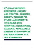 PVL3704 UNJUSTIFIED  ENRICHMENT LIABILITY  AND ESTOPPEL - CONDICTIO  INDEBITI/ Answers for  PVL3704 Assignment 1:  12th March 2024 