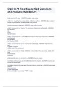 GMS 6474 Final Exam 2024 Questions and Answers &lpar;Graded A&plus;&rpar;