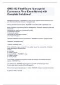 GMS 402 Final Exam &lpar;Managerial Economics Final Exam Notes&rpar; with Complete Solutions&excl;