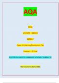 AQA GCSE MODERN HEBREW 8678/LF Paper 1 Listening Foundation Tier Version: 1.0 Final G/TI/Jun23/E7 8678/LF (JUN238678LF01) F GCSE MODERN HEBREW| QUESTION PAPER & MARKING SCHEME/ [MERGED] | Marking scheme June 2023