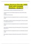 Autism Spectrum Disorder (ASD) BUNDLED Exams 2024 Questions and Answers 100 Solved ...Grade A+