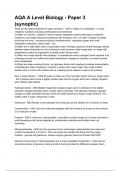 AQA A Level Biology - Paper 3 &lpar;synoptic&rpar; A&plus; GRADED