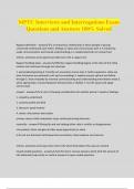 MPTC Interviews and Interrogations Exam Questions and Answers 100&percnt; Solved