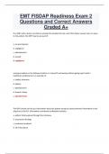 EMT FISDAP Readiness Exam 2 Questions and Correct Answers Graded A+ 