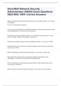 SonicWall Network Security Administrator (SNSA) Exam Questions 2024 With 100% Correct Answers