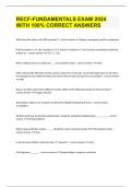 RECF-FUNDAMENTALS EXAM 2024 WITH 100&percnt; CORRECT ANSWERS