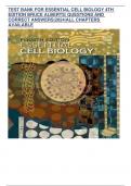 TEST BANK FOR ESSENTIAL CELL BIOLOGY 4TH EDITION BRUCE ALBERTS&vert; QUESTIONS AND CORRECT ANSWERS&vert;2024&vert;ALL CHAPTERS AVAILABLE