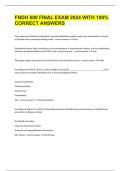 FNDH 600 FINAL EXAM 2024 WITH 100&percnt; CORRECT ANSWERS