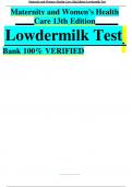 Maternity and Women's Health Care 13th Edition Bank 100% VERIFIED BY LOWDERMILK