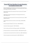 Texas&semi;360 Food Handling Course&vert; Question  & Complete Answer 2024