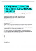 BEST REVIEW CA Adjusters License PSI 100&percnt; VERIFIED ANSWERS  2024&sol;2025
