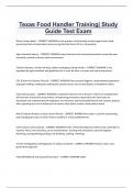 Texas Food Handler Training&vert; Study  Guide Test Exam
