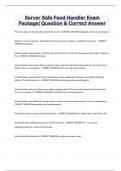 Server Safe Food Handler Exam  Package&vert; Question & Correct Answer