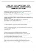 ACLS AHA EXAM LASTEST 2024 WITH CORRECTLY VERIFIED ANSWERS &sol;ACTUAL EXAM 2024 GRADED A&plus; 