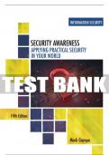 Test Bank For Security Awareness: Applying Practical Security in Your World - 5th - 2017 All Chapters - 9781305500372