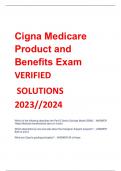 Cigna Medicare  Product and  Benefits Exam VERIFIED SOLUTIONS  2023&sol;&sol;2024