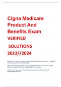 Cigna Medicare  Product And  Benefits Exam VERIFIED SOLUTIONS  2023&sol;&sol;2024