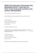 OSHA 30 Construction Test Answer Key MANAGING SAFETY AND HEALTH - Flash Cards study guide questions and answers 2024(updated)