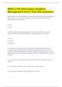 WGU C724 Information Systems Management Unit 5 Test bank &lpar;true or false&rpar; with solutions