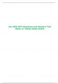 ALL HESI EXIT Questions and Answers Test Bank; A+ Rated Guide (2024)