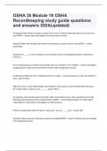 OSHA 30 Module 19 OSHA Recordkeeping study guide questions and answers 2024(updated)